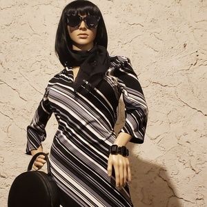 Dress and chiffon scarf